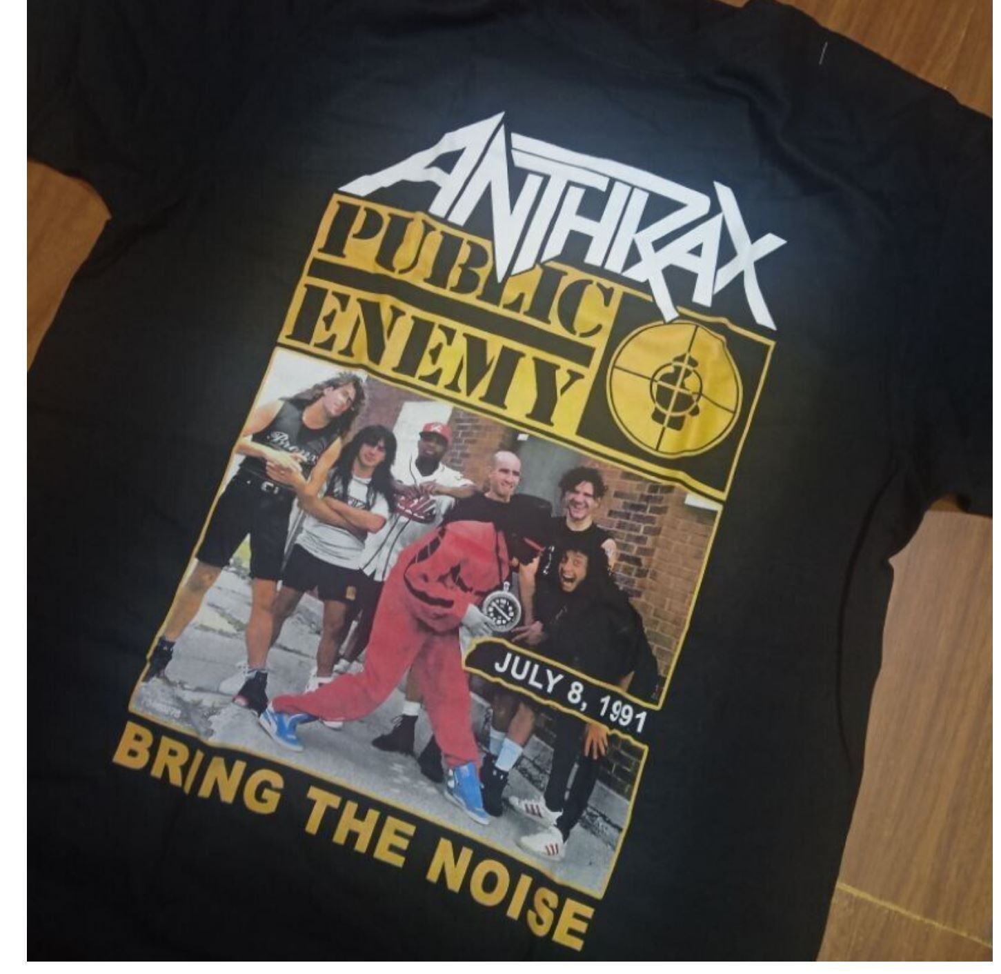 Винтажная футболка Bring The Noise Anthrax Public Enemy Мужская Черная Унисекс S-5XL S