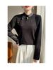 Premium Chinese Style Satin Jacquard Embroidered Diagonal Lapel Shirt for Spring and Autumn