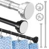 50-260CM Verstellbare Gardinenstange Ohne Bohren Teleskopische Duschvorhangstange für Balkon Badezimmer Schrankstange Wäscheständer