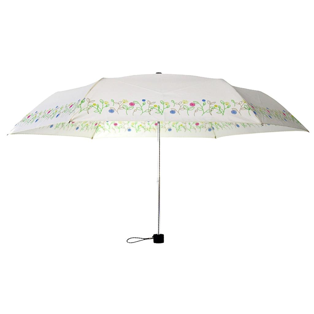 Asty Windproof Botanical Print Mini Folding 55cm x HL2555ABD Women's UV-treated Umbrella, Ivory, 6R,