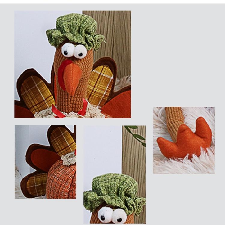 Seasonal Ornament Turkey Decorative Figurine Thanksgiving Holiday Decors Party Supply Harvest Festival Kitchen Layouts