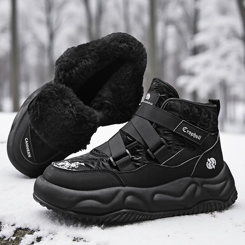 Vintersnöskor för män Håll värmen Bomullsskor Utomhus vandringsskor Plysch Varm Hög Ankel Boot Man Sneakers