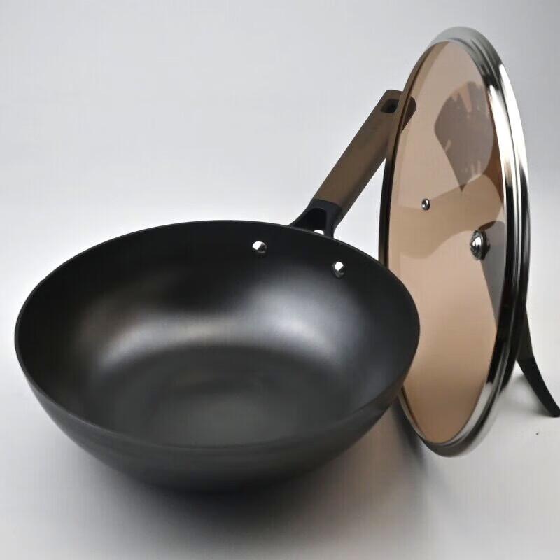 Kangbakh 32cm Cast Iron Uncoated Flat Bottom Wok