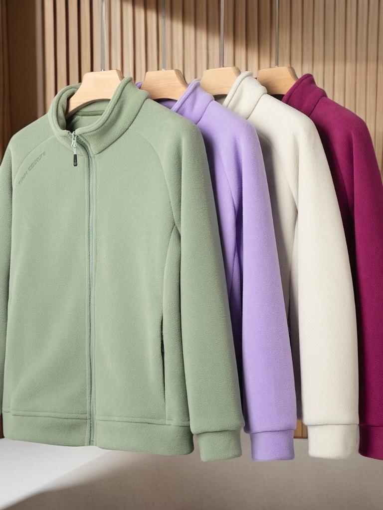 Women's Fleece Casual Jacket - Plush, Thickened Warm Top for Autumn & Winter