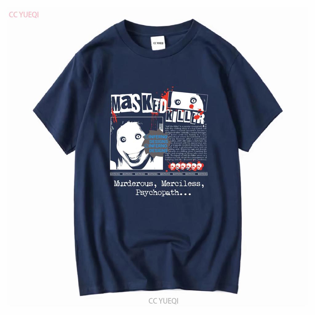 Creepypasta YK T Shirt Jeff The Killer Grunge Goth Long or Short Sleeves Vintage Washed Comfortable Top For Everyday Wear
