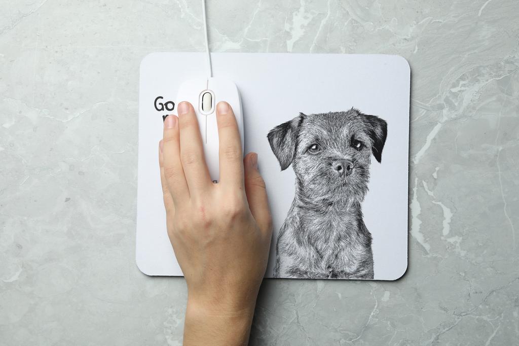 Border Terrier - Mouse Pad with Print, Personalized Dog-themed Mouse Pad, Unique Gadget for an Office Worker by Art-Dog Brand