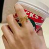 Vietnamese Sand Gold Adjustable Women's Ring, Brass Gold Plated, Korean Style