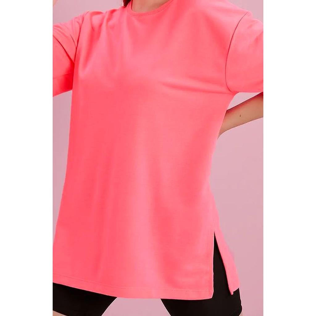 Tricou supradimensionat cu mânecă dublă cu decolteu lat