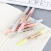 6/5Colors/box Double Headed Highlighter Pen Collection Fluorescent Markers Highlighters Pens Art Marker Japanese Charming Kawaii Stationery
