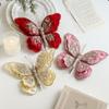 Glitterfjäril Julblomma Paljetter Simulerad Konstgjord Fjärilsklämma Utsökt Flockad Fjärilshängen