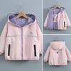 Giacca Reversibile per Bambina Primavera Autunno Moda Bambini Top Giacca a Vento con Cappuccio per Bambini Grandi Cappotto da Esterno
