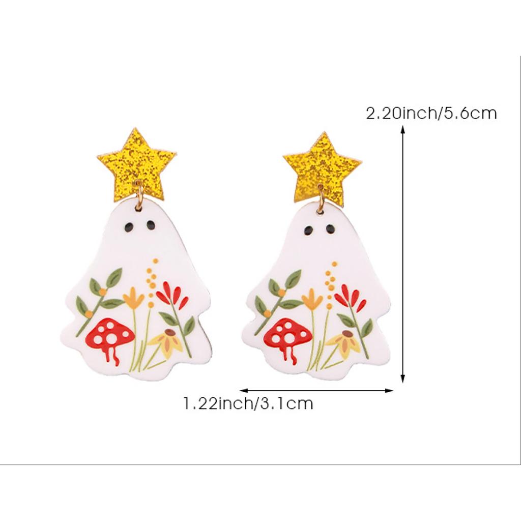 Fashion Personality Creative Versatile Halloween Acrylic Ghost Earrings