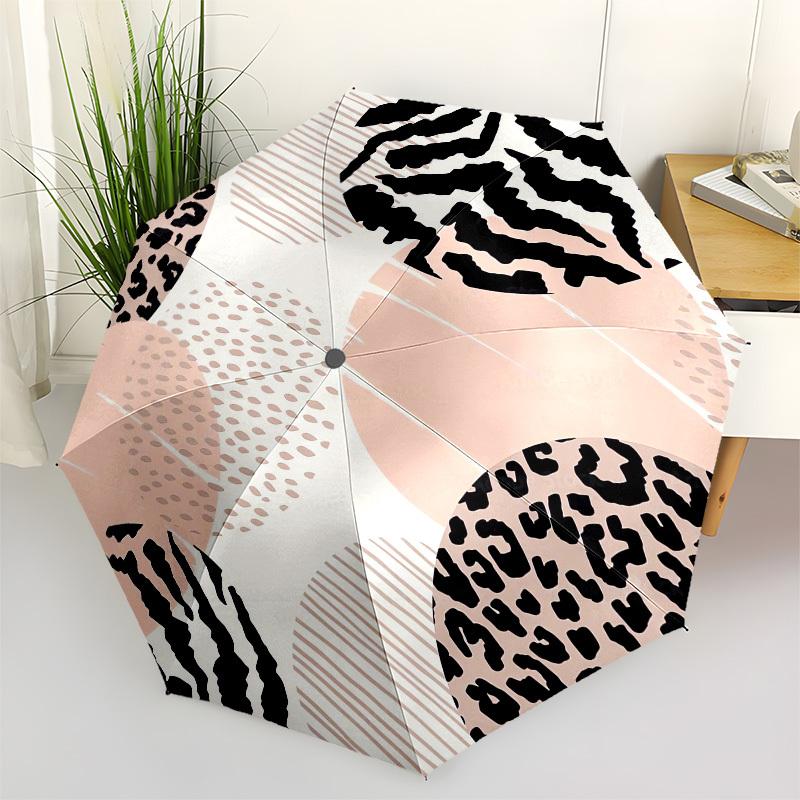 1pc Animal Print Mashup Umbrella with Plastic Handle,Compact & Stylish,Cartoon Pattern,Outdoor UmbrellaPT336