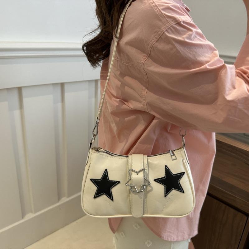 Y2K Hot Girls Star Shoulder Bags PU Leather Women's Underarm Bag Fashi Design Female Crossbody Bag Handbags Phe Purse