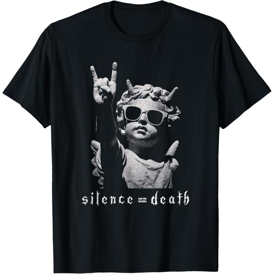 

Silence Equals Death Angel Statue Rock Hand Vintage Grunge T-Shirt XXXXXL чорний