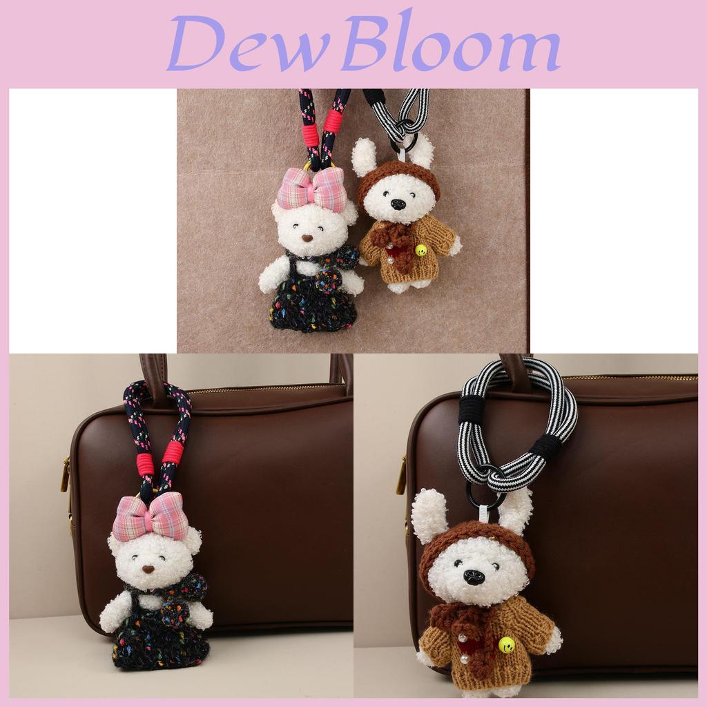Plush Teddy Bear Car Pendant With Cartoon Design For Kids And Teens