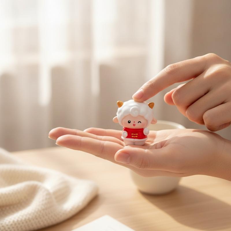 1/6Pcs Zodiac Goat Cartoon Sheep Diy Car Decoration 2027 Goat Year Miniature Ornaments Spring Festival Office Desktop Decor