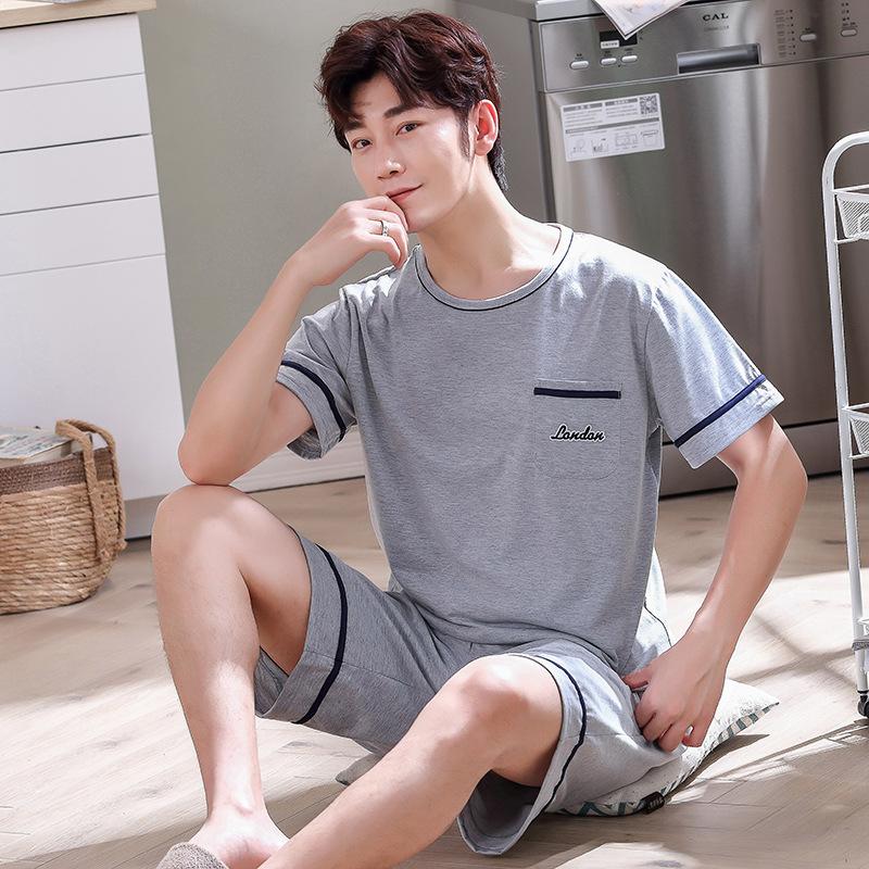 Summer Men's Pajamas Knit Pajamas Set Pajamas Big Boys Pajamas Family Clothing
