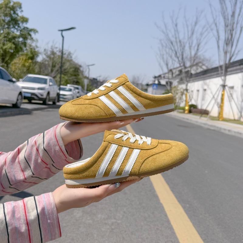 New bag head half slippers women's summer wear versatile single shoes flat women's shoes one foot sandals