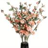 6 Pcs 90cm Silk Blossom Fake Flower Branches Artificial Camellia Flower with Long Stem for Home Wedding Arrangement Party Table Centerpiece Decoration