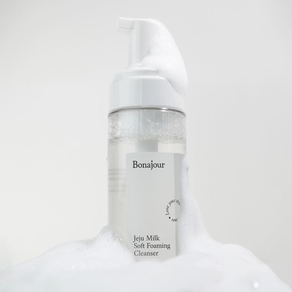 Bonajour Jeju Milk Soft Foaming Cleanser 160ml Gentle Moisturizing Daily Face Wash K-Beauty