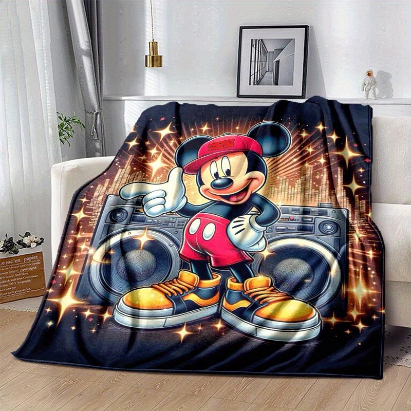 1pc Mickey Printing Blanket - Soft, All-Season Throw for Living Room, Bedroom,Personalized Gift with Adorable Cartoon Design