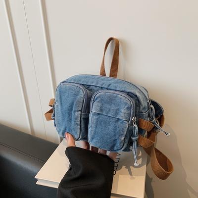 Umhängetasche Damen Handy-Tasche Doppeltasche Denim Schultertasche
