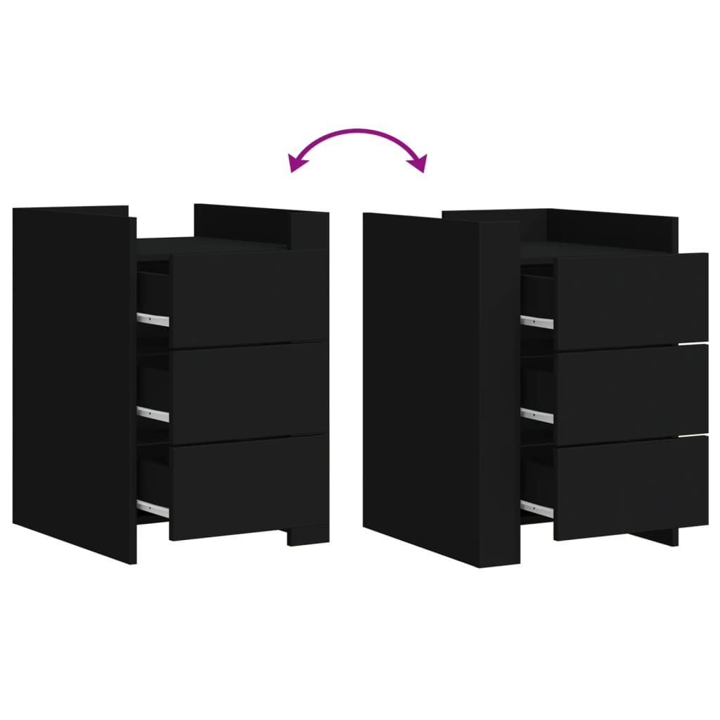 Nightstand Black 45x50x65 cm Particleboard