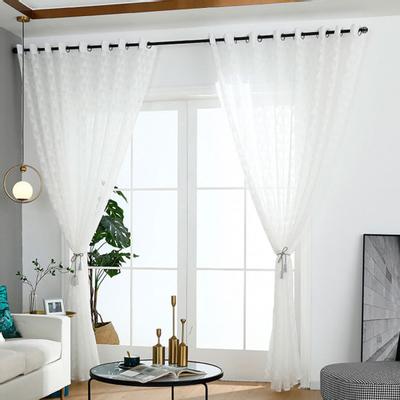 Cortina de tul de poliéster con estampado triangular, cortina divisoria para ventana y dormitorio, decoración del hogar