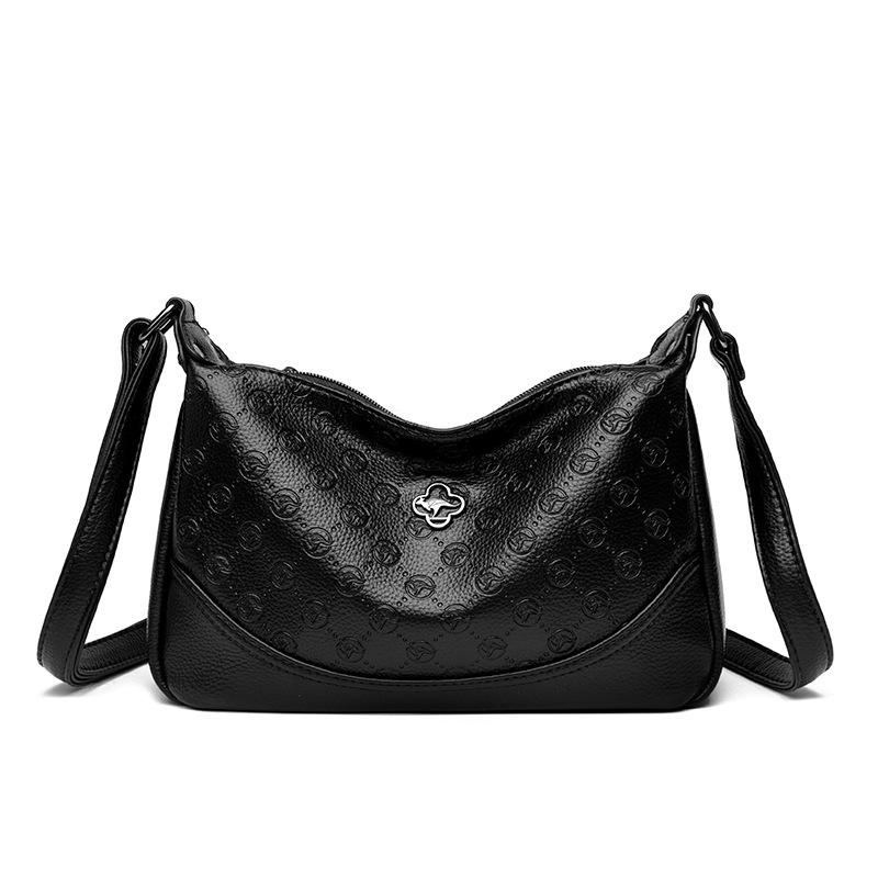 Embossed Crossbody Bag Women's Single-shoulder Bag Middle-aged Women's Mother Bag