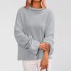 Women's Solid Color Long Sleeve Pullover Round Neck Sweater