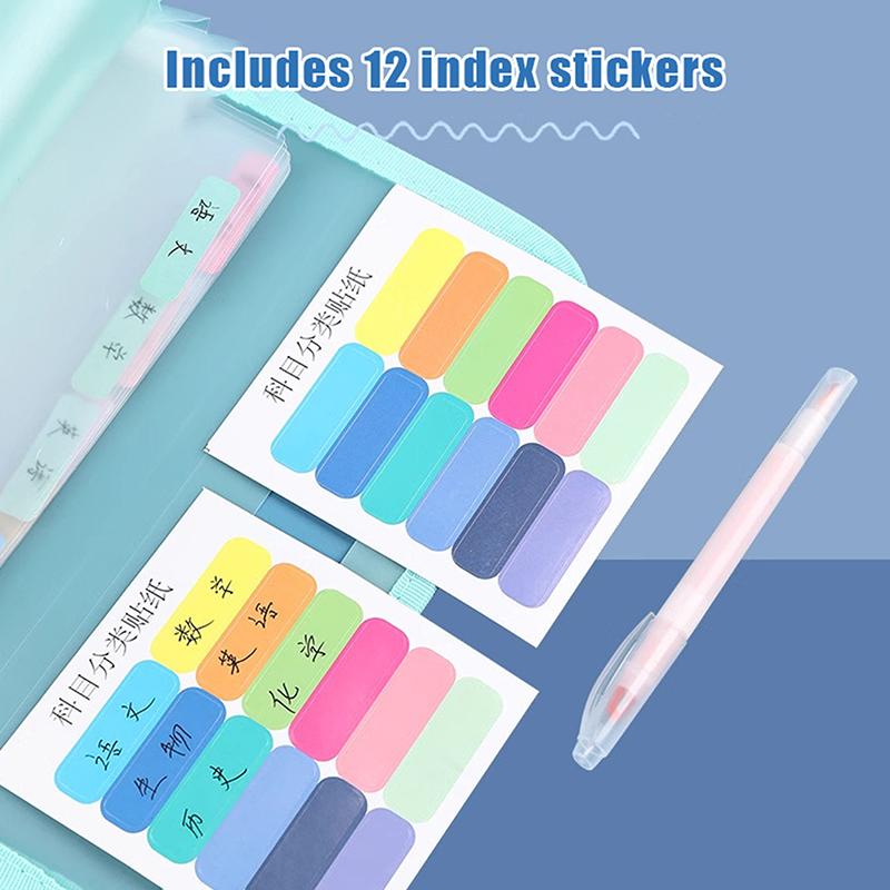 13 Pocket File Folders Portable A4 Letter Size Macaron Color Accordian Document Organizer Classroom Office Home Storage