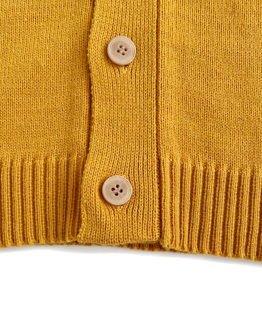 TENNIS BOY CLUB Collar Cardigan Mustard
