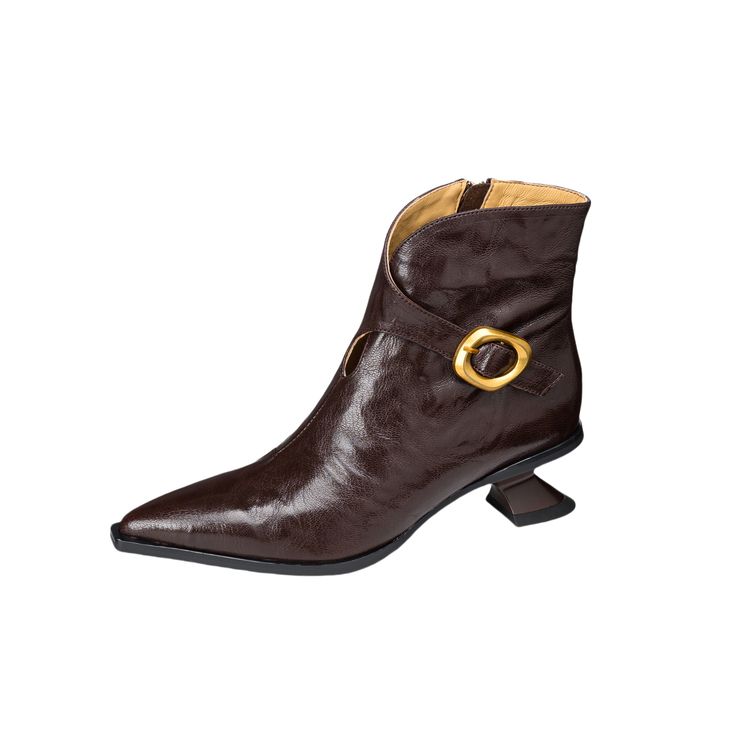 Fashion New Autumn Winter Women Boot Shoes for Women Pointed Toe Short Boots Fashion Boots Genuine Leather Boots Handmade High Heels