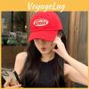 Hat Peaked Red Baseball Cap Amis Letter Pattern Soft Top Breathable Adjustable