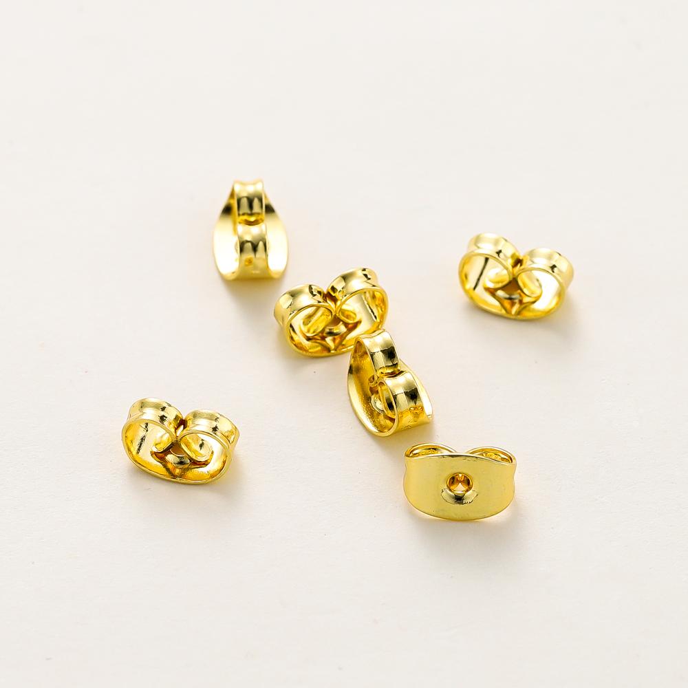 50pcs 14K/18K Gold Plated Small Size Earing Back Stopper Butterfly Earing  Plug For  DIY Jewelry Making Earing Pendant Finding