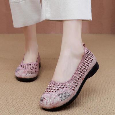 Women's Lightweight Mesh Summer Shoes - Comfortable & Breathable Flat Sneakers for Middle-Aged & Elderly In Old Beijing Style