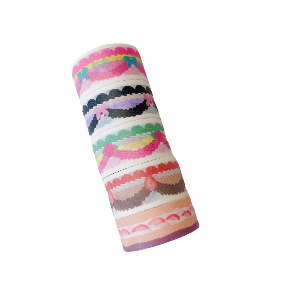 

Tearable Scrapbooking Sticker Self-Adhesive Stationery Sticker Cake Pattern Sticker For DIY Arts