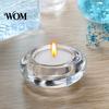 Durable Glass Candle Holder Flower Tealight Holder, Plum Blossom Cafe for Home Party Decor, Wedding Table Centerpiece Transparent