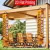 2D Flat, 2pcs 2D Flat Cheese Corn Chip Theme, 30.48X179.83 cm Polyester Door Couplet, Cheese Corn Chip Design, Suitable for Store Advertising, Outdoor