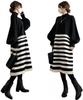 YUANYUAN Striped Knit Long Winter Long High Puff Voluminous Loose Everyday Winter Size Women's Dress, Sweater, Wear, Length, Neck, Sleeves,