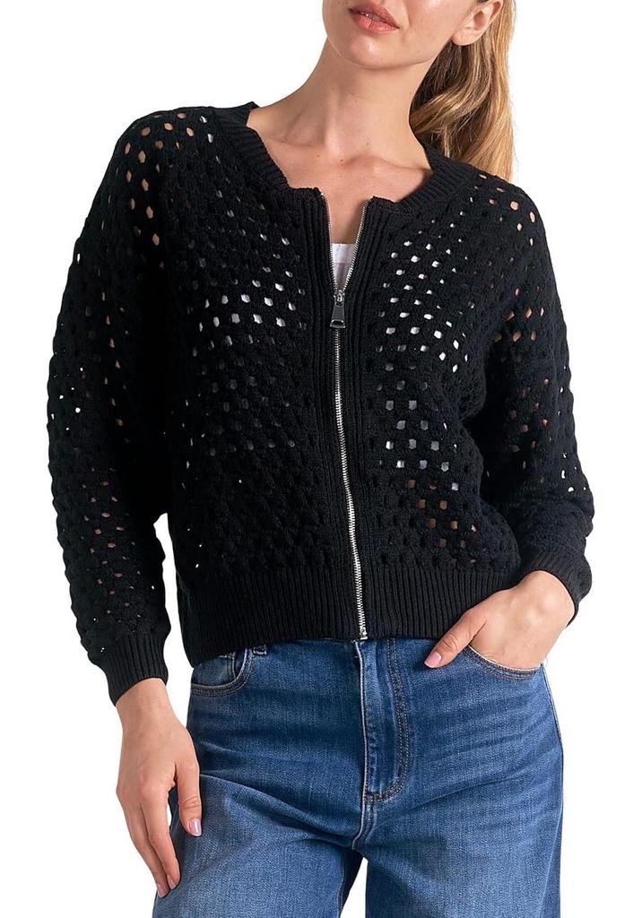Women's Summer Zipper Sweater: Slimming Mesh Fashion Jacket