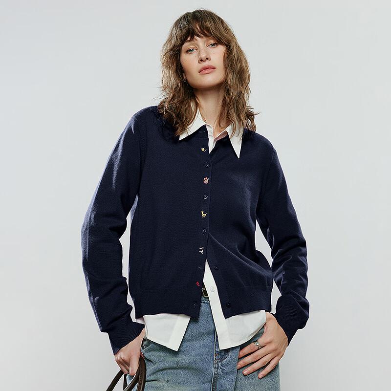 Women's Winter Embroidered Animal Knit Cardigan