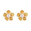 French Light Luxury Geometric Floral Shell Pearl Earrings for Women - Versatile, Everyday Design