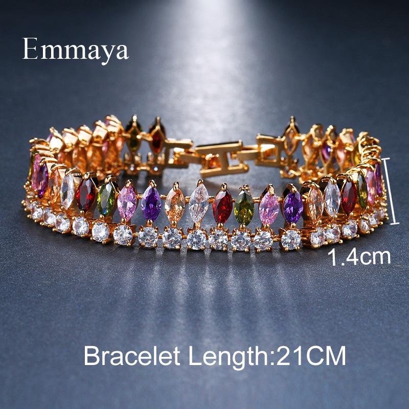 Fashion Colorful Zircon Bracelet Series for Women, Micro Paved Zircon Luxury Jewelry