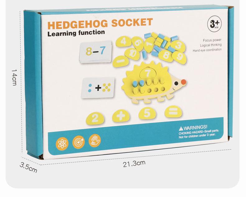 3D Kindergarten Hedgehog Blocks: Montessori Decimal System Wooden Math Toys