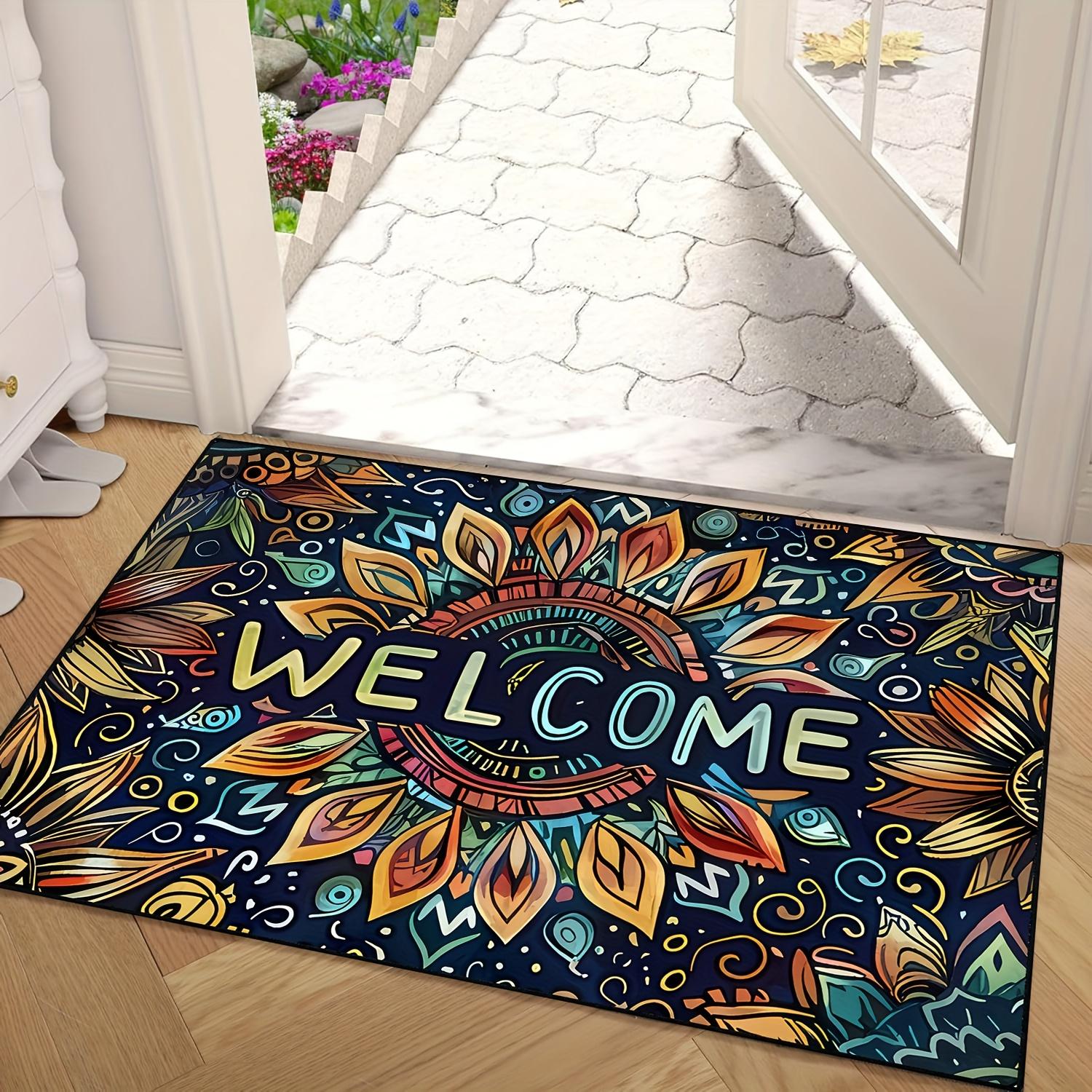 

Мандала Приветственный коврик для двери Входной ковер Кристальный вельвет Нескользящий коврик для пола для внутренней отделки дома 50x80cm
