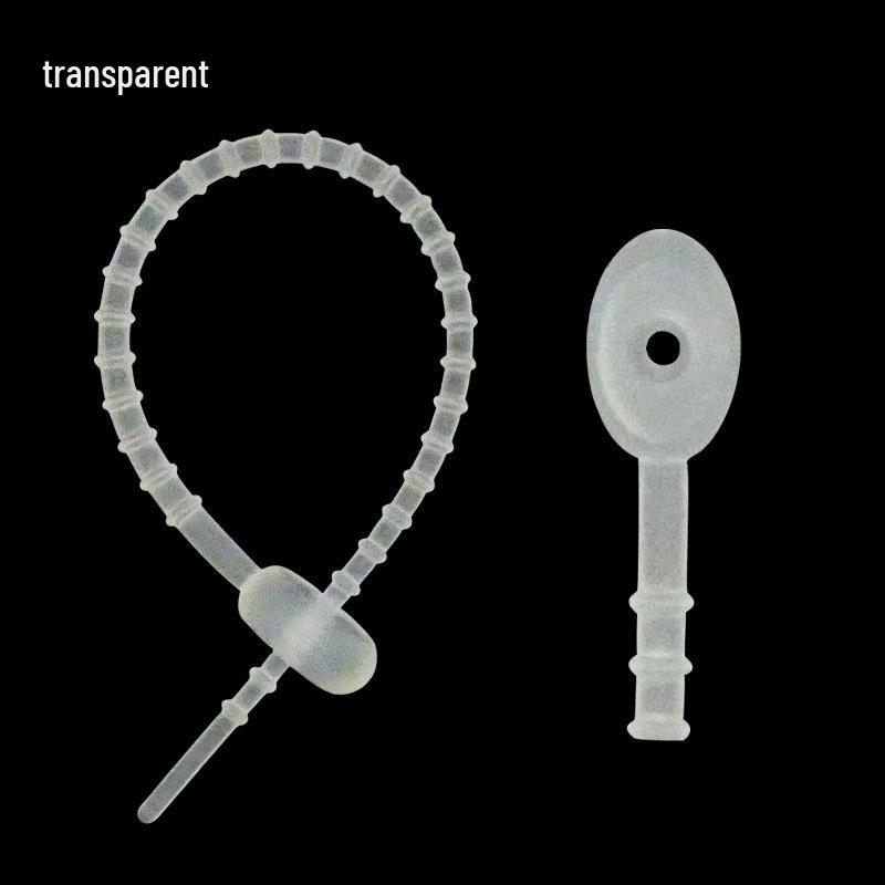 Multicolor TPR Silicone Zip Ties: Elastic Self-Locking, Reusable Cable Organizers & Keychain Pendants.