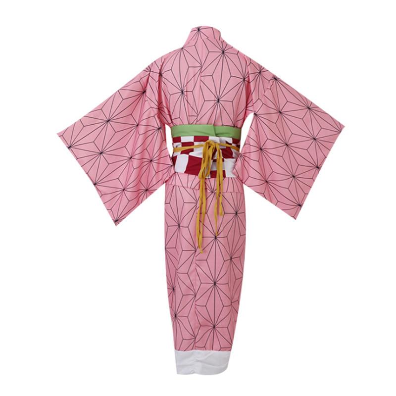 Anime Demon Slayer Kimetsu No Yaiba Kostium Cosplay Nezuko Kamado Kimono Mundur Ubrania na Halloween