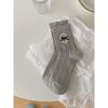 5 Pairs of Women's Summer Mesh Breathable Twist Bow Mid Tube Socks